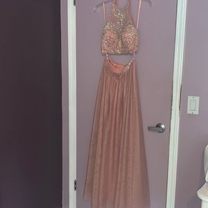 Dusty Rose 2-Piece Prom Dress